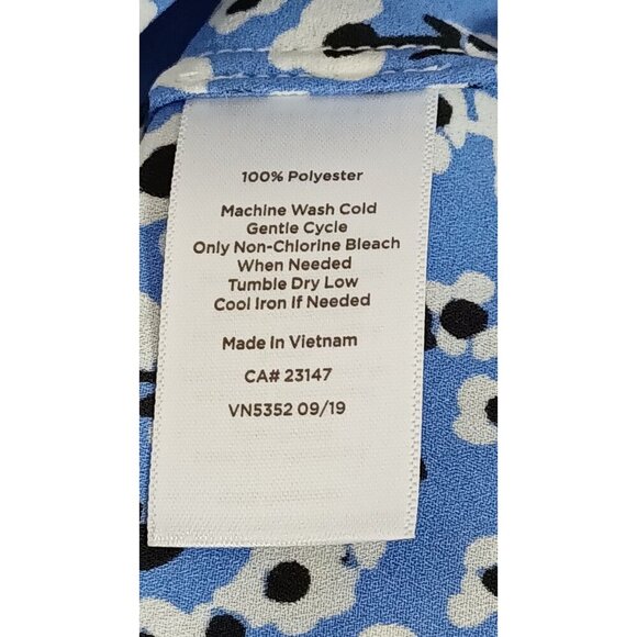 Talbots Womens M Blue Floral Spring Summer Blouse Lightweight Office Casual - Picture 8 of 9